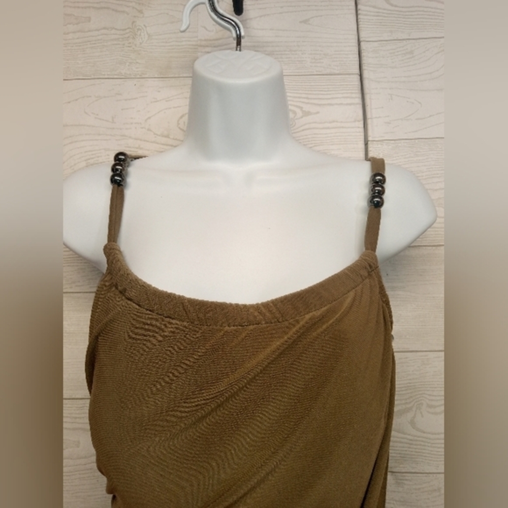 Venus Women's Size 12 Mocha/Black Slimming Draped One Piece Swimsuit‎